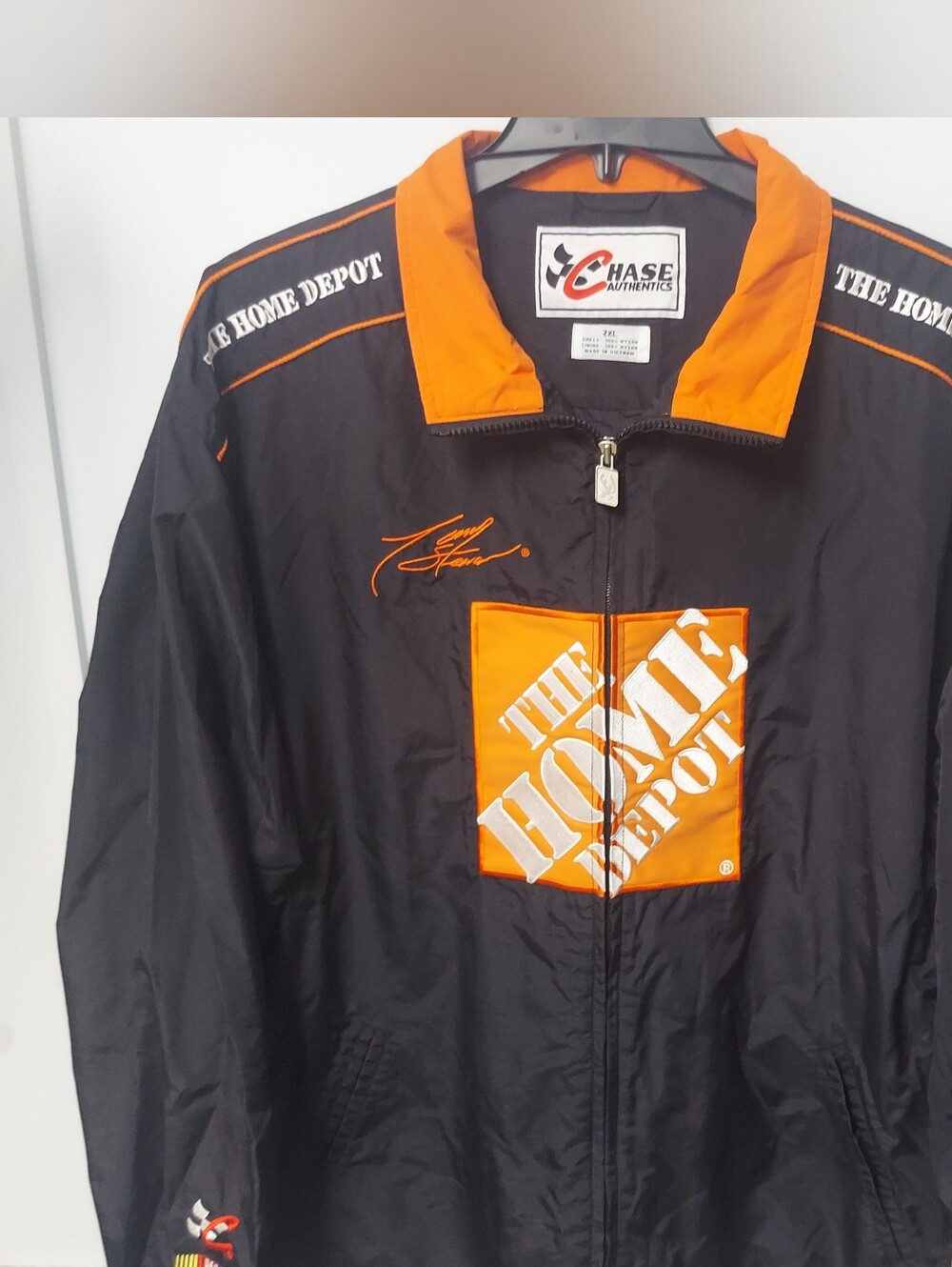 The Home Depot Tony Stewart Adult XXL Black & Orange Logo Racing Jacket